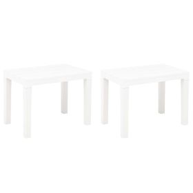 Patio Benches 2 pcs White Plastic