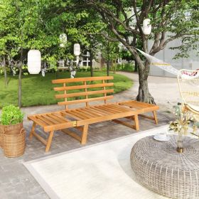Patio Bench 2-in-1 74.8" Solid Acacia Wood