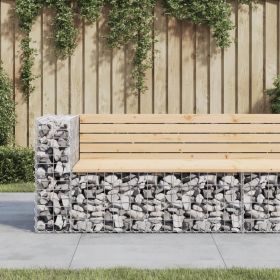 Patio Bench Gabion Design 48"x28"x25.8" Solid Wood Pine