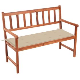 Patio Bench with Cushion 47.2" Solid Acacia Wood (Color: Brown)