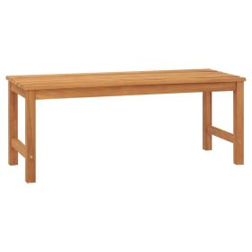 Patio Bench 44.9" Solid Teak Wood (Color: Brown)