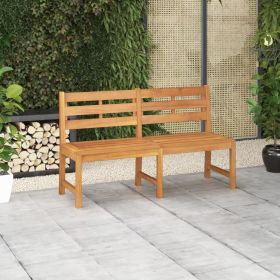 Patio Bench 59.1" Solid Teak Wood (Color: Brown)