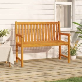 Patio Bench 43.3" Solid Acacia Wood (Color: Brown)